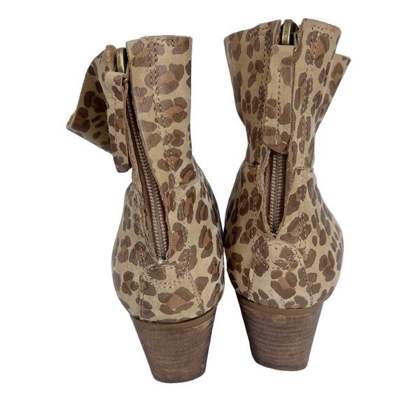 MATISSE Premier Leather Leopard Print Western Style Bootie with side zip - Picture 4 of 8